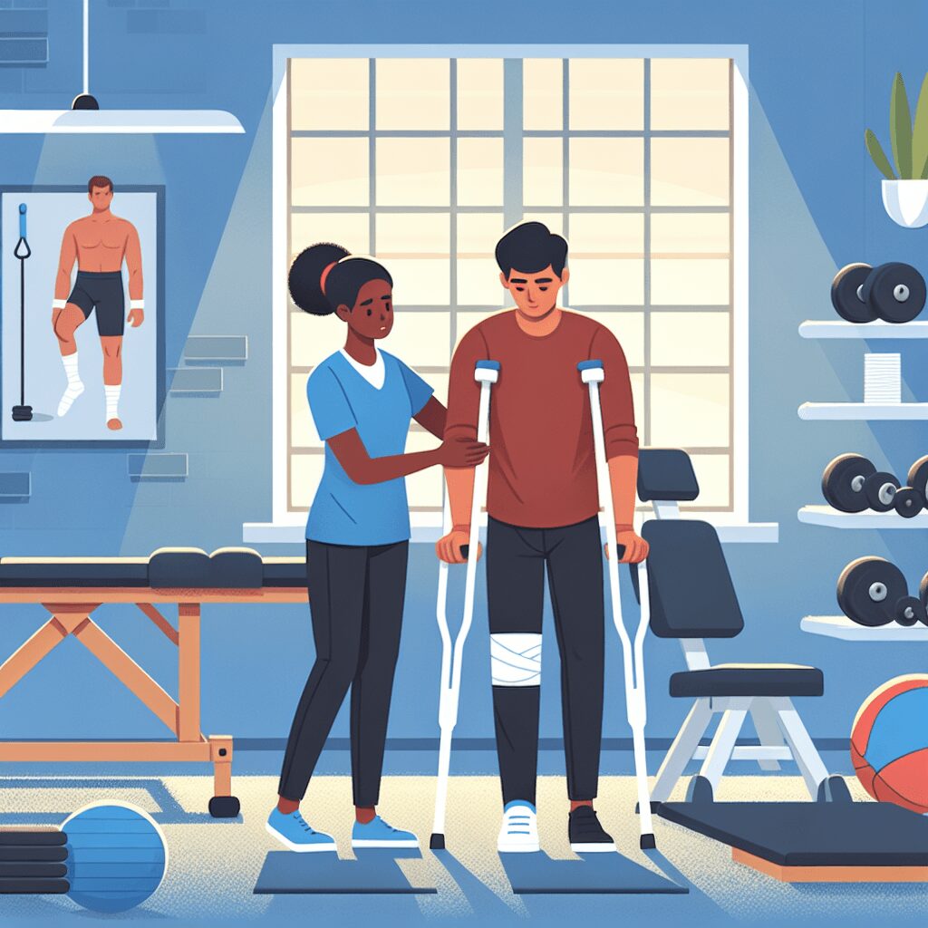 assisted rehab flat illustration style