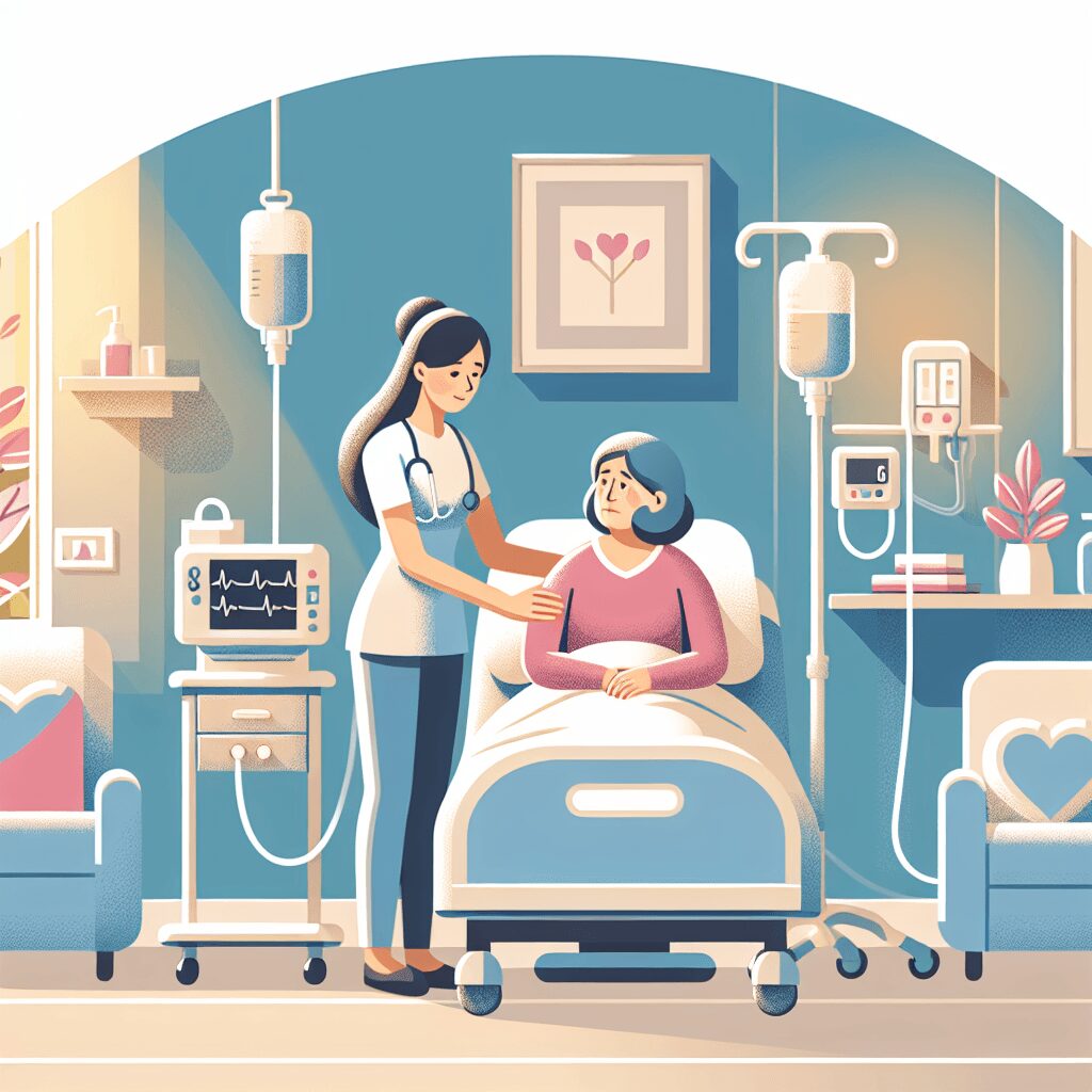 hospice care flat illustration style