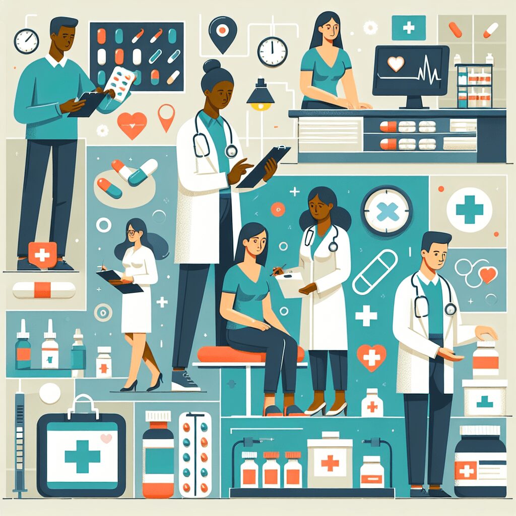 Medical services flat illustration style