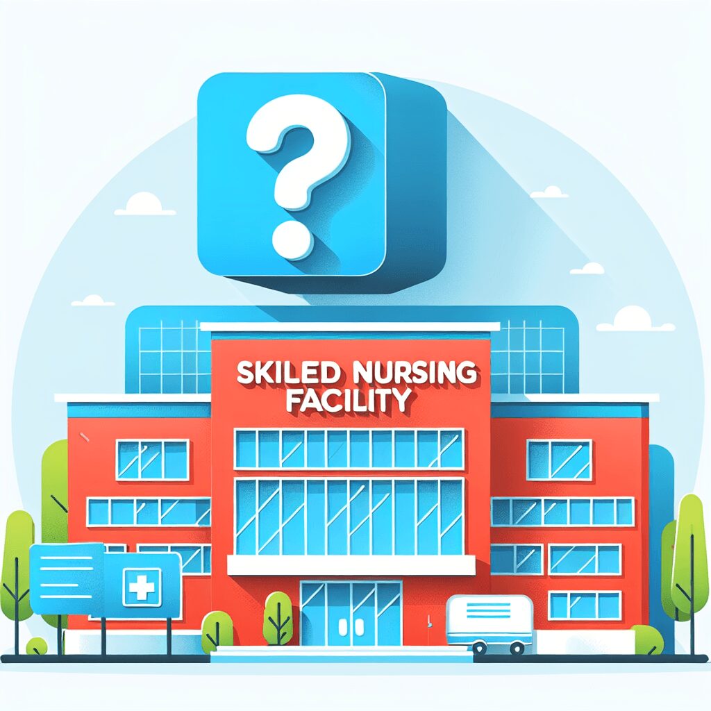 SNF Facility with question mark flat illustration style