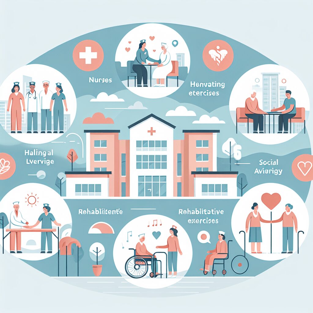 Advantages SNF Facility flat illustration style