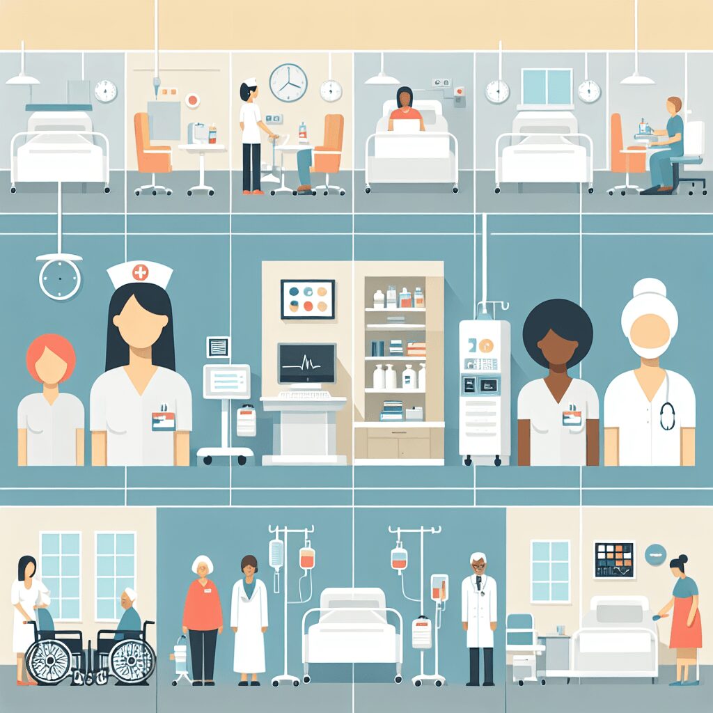 SNF -> Skilled Nursing Facility flat illustration style