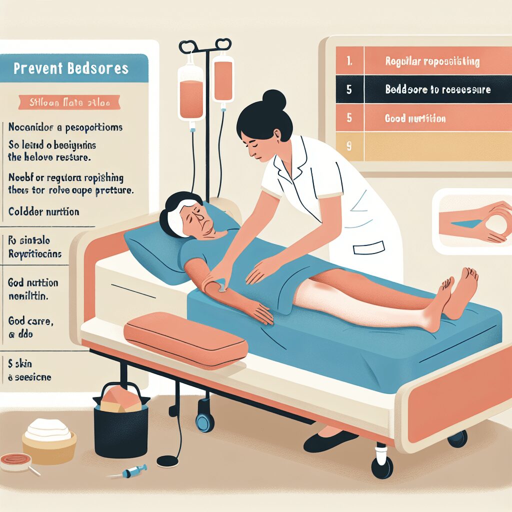 prevent bedsores flat illustration style