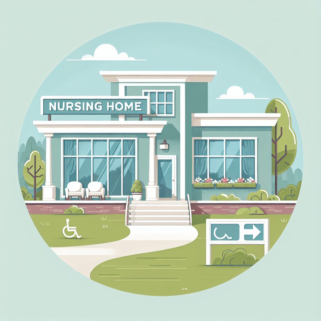 Nursing home: Home flat illustration style