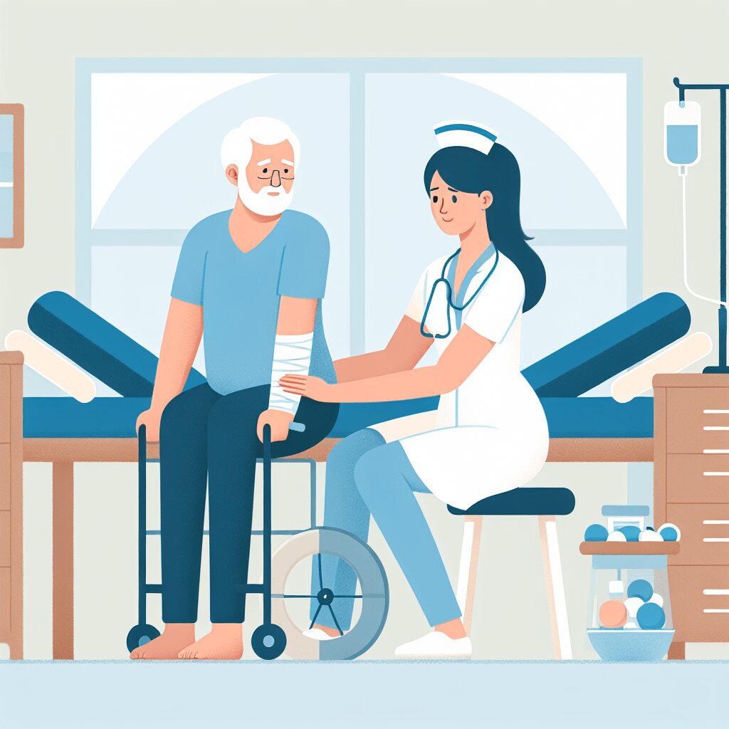 What is a common reason for admission to a skilled nursing facility? flat illustration style